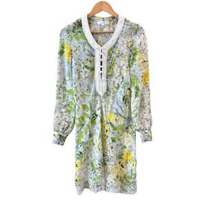 Ebene by Patrick Assuline Dress Sz Small 100%‎ Silk Floral Lace Feminine Tunic
